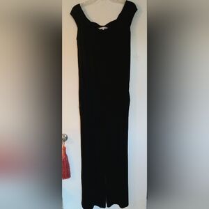 TRINA TURK Black Jersey Off Shoulder Wide Leg Jumpsuit Size Large Made In USA